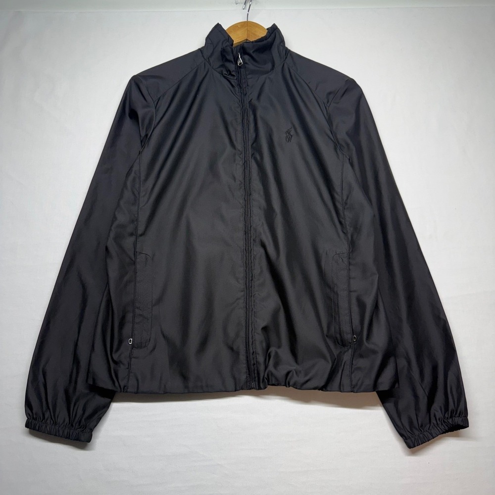 Ralph Lauren Golf Jacket Black Windbreaker Lightweight Mens M Zip